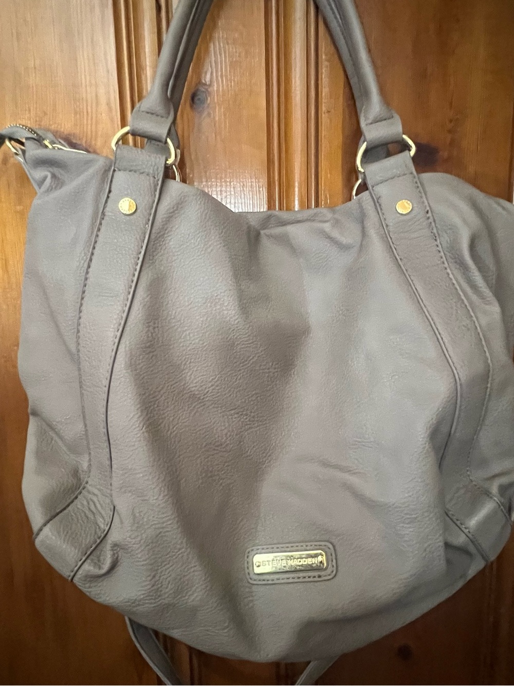 Steve Madden Taupe Leather Tote Bag